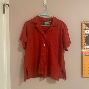 Big Bud Press Paprika Pantry Button Up Top Size Medium